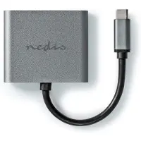 Nedis Ccgb64670bk01 2-in-1 Usb-c-adapter Usb 3.2 Gen 1 Usb-c M-2x Hdmi 4k Vernickelt 0.1 M 30hz