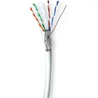 Nedis CAT6 Netzwerkkabel Rolle - Solid - S/FTP - Reines Kupfer - 305 m - Innen - Rund - LSZH - Grau - Pull Box - ausziehbar