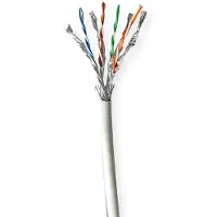 Nedis CAT7-Netzwerkkabel-Rolle - Solid - S/FTP - Reines Kupfer - 100 m - Innen - Rund - LSZH - Grau - Pull Box - ausziehbar