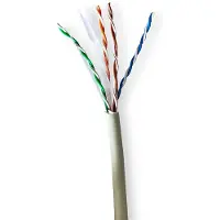 Nedis CAT6 Netzwerkkabel Rolle - Stranded - U/UTP - CCA - 100 m - Innen - Rund - PVC - Grau - Pull Box - ausziehbar