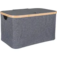 House Nordic | Aufbewahrungskorb Noto Grau Polyester 45x30x25 cm | NADUVI