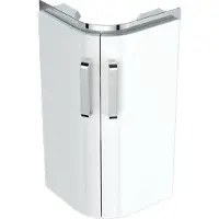 Geberit Eck-Handwaschbeckenunterschrank Renova Compact 42,5x60,4x33cm, 2 Türen, weiß hochglanz