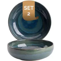 Palmer Schüssel-Set aus Steingut Miami 500 ml, Spülmaschinen-, Ofen- & Mikrowellenfest, 2 x Design Bowl-Schüssel, Müslischale, Salatschale