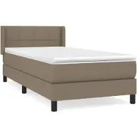 vidaXL Boxspringbett mit Matratze Taupe 100x200 cm Stoff
