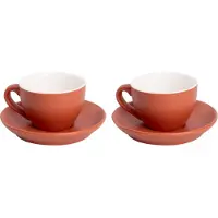 Palmer Cappuccino-Tasse und Untertasse Colors Matt 18 cl 14 cm Braun Porzellan 2 Stück