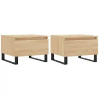 vidaXL Couchtische 2 Stk. Sonoma-Eiche 50x46x35 cm Holzwerkstoff