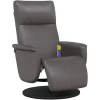 vidaXL Massagesessel mit Fußteil Grau Kunstleder