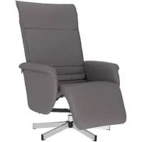 vidaXL Relaxsessel mit Fußteil Grau Kunstleder