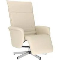 vidaXL Relaxsessel mit Fußteil Creme Kunstleder