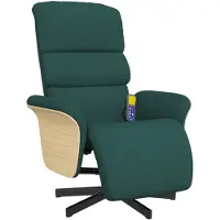 vidaXL Massagesessel mit Fußteil Dunkelgrün Stoff