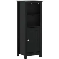 vidaXL Badschrank BERG Schwarz 40x34x110 cm Massivholz Kiefer