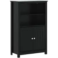 vidaXL Badschrank BERG Schwarz 69,5x34x110 cm Massivholz Kiefer
