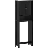 vidaXL Toilettenschrank BERG Schwarz 60x27x164,5 cm Massivholz