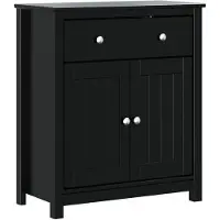 vidaXL Badschrank BERG Schwarz 69,5x34x80 cm Massivholz Kiefer