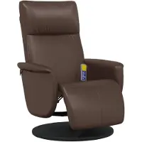 vidaXL Massagesessel mit Fußteil Braun Kunstleder
