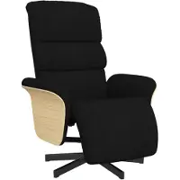 vidaXL Relaxsessel mit Fußteil Schwarz Stoff