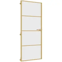 vidaXL Innentür Schlank Golden 83x201,5 cm Hartglas und Aluminium
