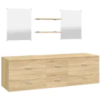 vidaXL 5-tlg. Badmöbel-Set Eichen-Optik Holzwerkstoff