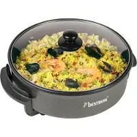 Bestron Elektrische Partypfanne "AHP1500Z Snackpfanne", 1500 W, mit Antihaftbeschichtung, Schwarz