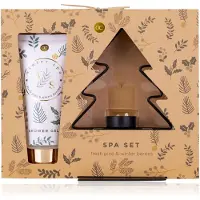 Accentra Badeset WINTER SPA in Geschenkbox, inkl. 200ml Duschgel, Kerzenständer in Baumform, Duft: Fresh Pine