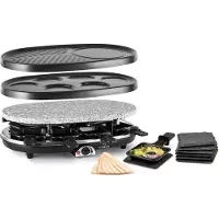 Klarstein All-U-Can-Grill Raclette Raclette-Grill 4-in-1 Zubehör für 8 Personen Schwarz