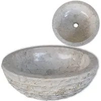 vidaXL Waschbecken Marmor 40 cm Creme