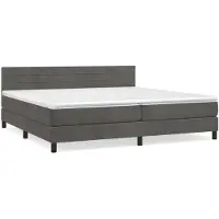 vidaXL Boxspringbett mit Matratze Dunkelgrau 200x200 cm Samt