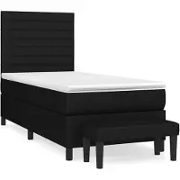 vidaXL Boxspringbett mit Matratze Schwarz 100x200 cm Stoff