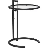 ClassiCon - Adjustable Table E1027, schwarz / Kristallglas