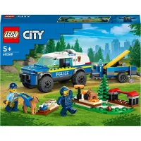 LEGO 60369 City Mobiles Polizeihunde-Training, Polizeiauto-Spielzeug mit Anhänger, Hunde- und Welpenfiguren, Tier-Set für Kinder ab 5 Jahren