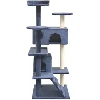The Living Store Katzen-Kratzbaum Sisal 125 cm Dunkelblau