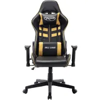 The Living Store Gaming-Stuhl Schwarz und Golden Kunstleder