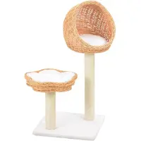 The Living Store Katzen-Kratzbaum Sisal Natürliches Weidenholz