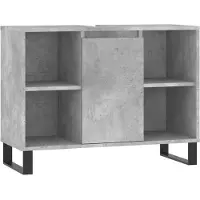 The Living Store Badschrank Betongrau 80x33x60 cm Holzwerkstoff