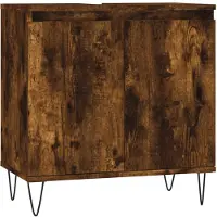 The Living Store Badschrank Räuchereiche 58x33x60 cm Holzwerkstoff