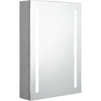 The Living Store LED-Spiegelschrank fürs Bad Betongrau 50x13x70 cm
