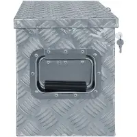 The Living Store Aluminiumkiste 61,5 x 26,5 x 30 cm Silbern