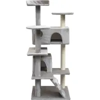 The Living Store Katzen-Kratzbaum Sisal 125 cm Grau