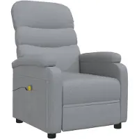The Living Store Massagesessel Hellgrau Stoff
