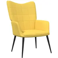 The Living Store Relaxsessel mit Hocker Senfgelb Stoff