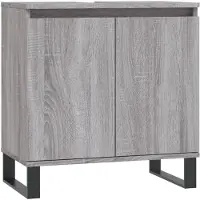 The Living Store Badschrank Grau Sonoma 58x33x60 cm Holzwerkstoff