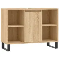 The Living Store Badschrank Sonoma-Eiche 80x33x60 cm Holzwerkstoff
