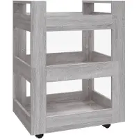 The Living Store Küchenwagen Grau Sonoma 60x45x80 cm Holzwerkstoff