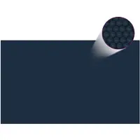 The Living Store Treibende Pool-Solarplane PE 1000x600 cm Schwarz und Blau