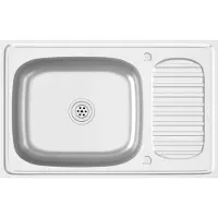 The Living Store Küchenspüle mit Abtropfset Silbern 800x500x155 mm Edelstahl