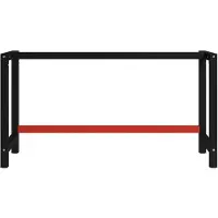 The Living Store Werkbankgestell Metall 150x57x79 cm Schwarz und Rot