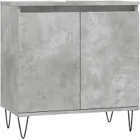 The Living Store Badschrank Betongrau 58 x 33 x 60 cm Holzwerkstoff