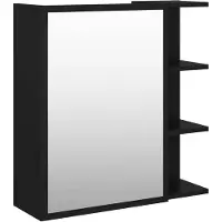 The Living Store Bad-Spiegelschrank Schwarz 62,5x20,5x64 cm Holzwerkstoff