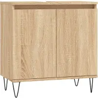 The Living Store Badschrank Sonoma-Eiche 58x33x60 cm Holzwerkstoff