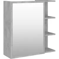 The Living Store Bad-Spiegelschrank Betongrau 62,5x20,5x64 cm Holzwerkstoff